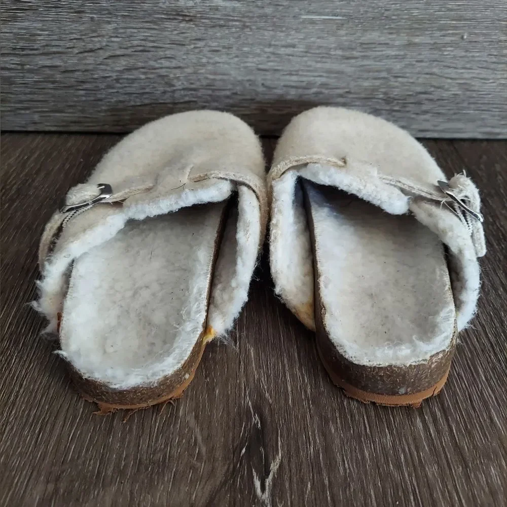 Gap Sherpa Clogs Ivory Beige Heather Size 10/11